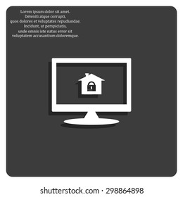 House, access is closed, locked. icon. vector design