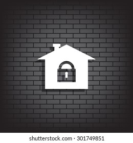 House, access is closed, locked. icon. vector design