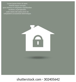 House, access is closed, locked. icon. vector design