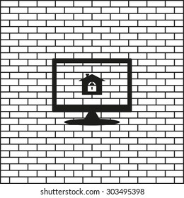 House, access is closed, locked. icon. vector design