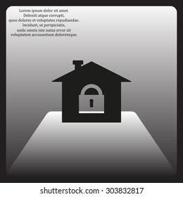 House, access is closed, locked. icon. vector design