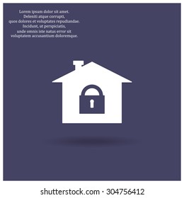 House, access is closed, locked. icon. vector design