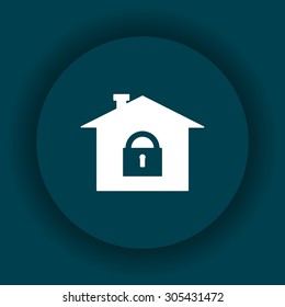 House, access is closed, locked. icon. vector design