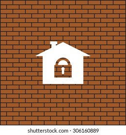 House, access is closed, locked. icon. vector design