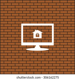 House, access is closed, locked. icon. vector design