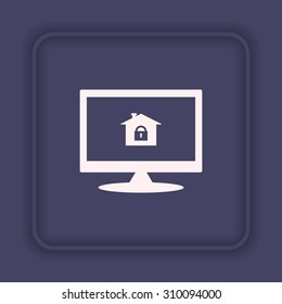 House, access is closed, locked. icon. vector design