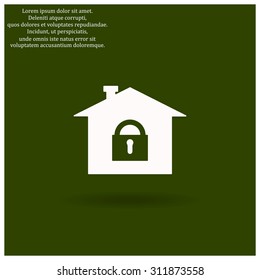 House, access is closed, locked. icon. vector design