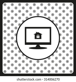House, access is closed, locked. icon. vector design