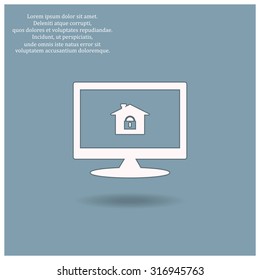 House, access is closed, locked. icon. vector design