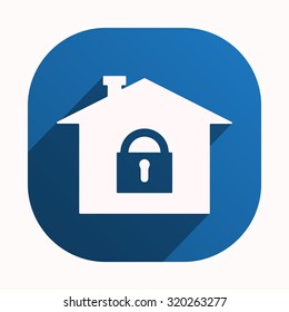 House, access is closed, locked. icon. vector design