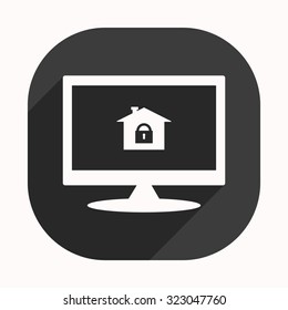 House, access is closed, locked. icon. vector design