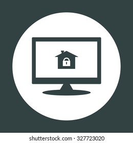 House, access is closed, locked. icon. vector design