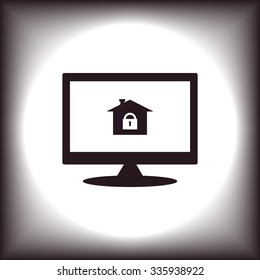 House, access is closed, locked. icon. vector design