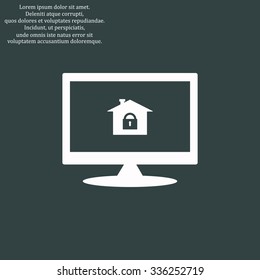 House, access is closed, locked. icon. vector design