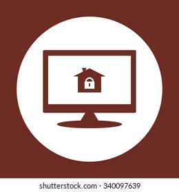 House, access is closed, locked. icon. vector design