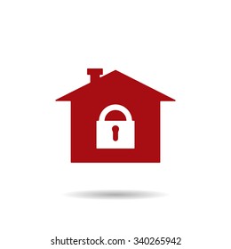 House, access is closed, locked. icon. vector design