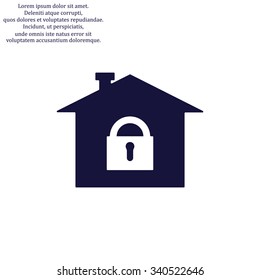 House, access is closed, locked. icon. vector design