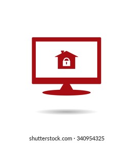 House, access is closed, locked. icon. vector design
