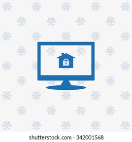 House, access is closed, locked. icon. vector design