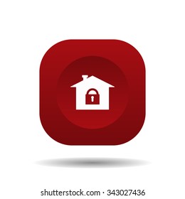 House, access is closed, locked. icon. vector design