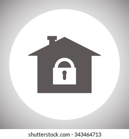 House, access is closed, locked. icon. vector design