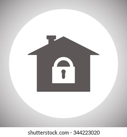 House, access is closed, locked. icon. vector design