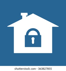 House, access is closed, locked.  icon, vector illustration. Flat design style