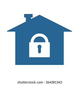 House, access is closed, locked.  icon, vector illustration. Flat design style