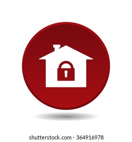 House, access is closed, locked.  icon, vector illustration. Flat design style