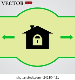 House, access is closed, locked ,  vector, EPS 10