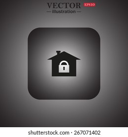 House, access is closed, locked, web icon. vector design