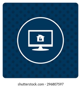 House, access is open, unlocked. icon. vector design