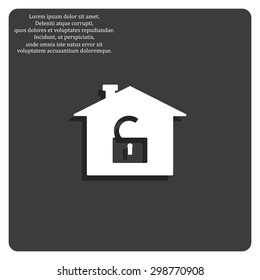 House, access is open, unlocked. icon. vector design
