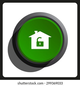 House, access is open, unlocked. icon. vector design