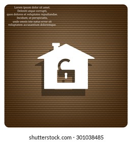 House, access is open, unlocked. icon. vector design