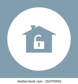 House, access is open, unlocked. icon. vector design