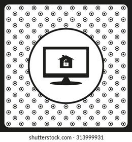 House, access is open, unlocked. icon. vector design