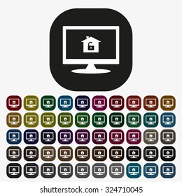 House, access is open, unlocked. icon. vector design