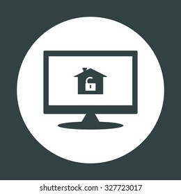 House, access is open, unlocked. icon. vector design
