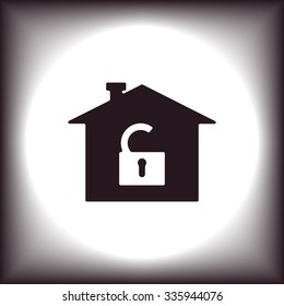 House, access is open, unlocked. icon. vector design
