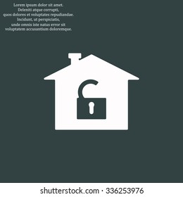 House, access is open, unlocked. icon. vector design