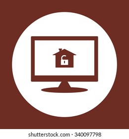 House, access is open, unlocked. icon. vector design