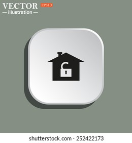 House, access is open, unlocked,  vector illustration, EPS 10