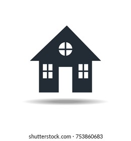 House. Accommodation. Bright. Building. Icon. For your design.