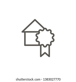 House achievement award, medal vector icon. Simple element illustration from UI concept. House achievement award, medal vector icon. Real estate concept vector illustration.