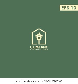House Of Acorn Logo Design Vector Template. Modern Design. Vector Illustration