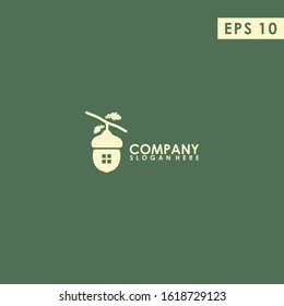 House Of Acorn Logo Design Vector Template. Modern Design. Vector Illustration