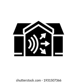 house acoustic glyph icon vector. house acoustic sign. isolated contour symbol black illustration