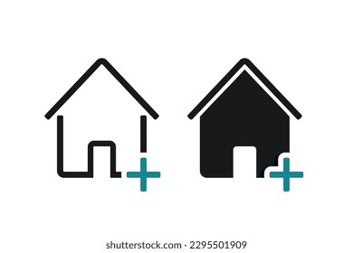 House add plus icon. illustration vector