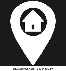 house address location icon with pointer or pin point vector design
